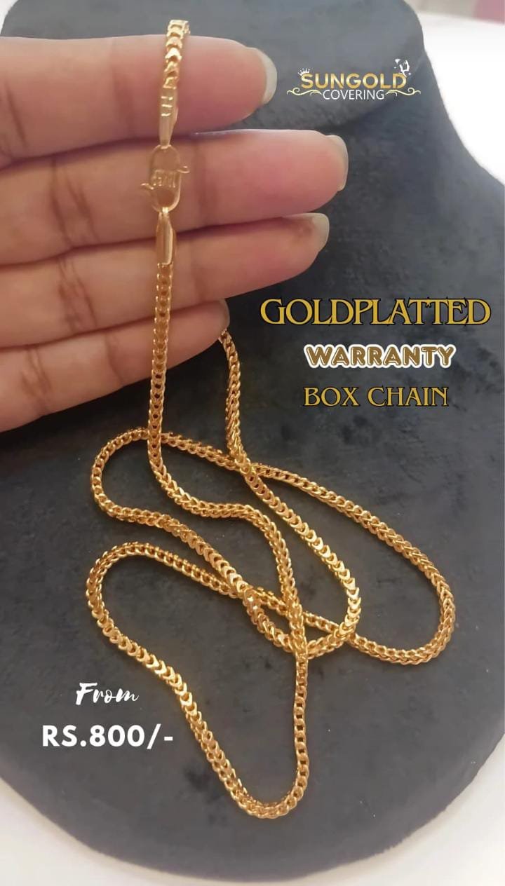 Gold Plated Solid Box Chain -Best Quality