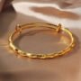 18k Gold Plated Stainless Steel Bamboo Bangles Bracelet